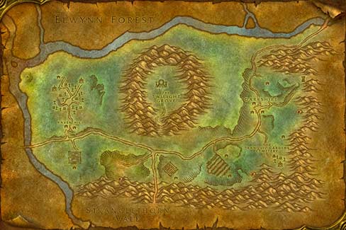 Map of Duskwood in World of Warcraft Classic