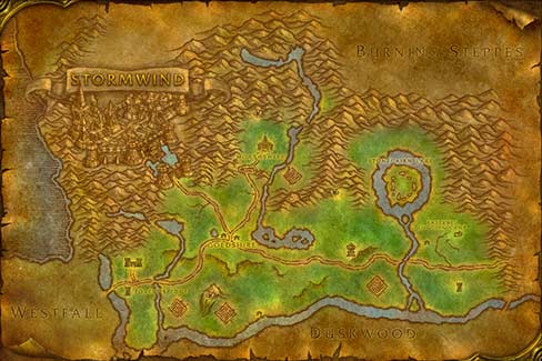 Map of Elwynn Forest in World of Warcraft Classic