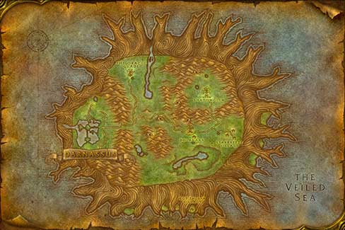Map of Teldrassil in World of Warcraft Classic