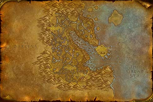 Map of Dustwallow Marsh in World of Warcraft Classic