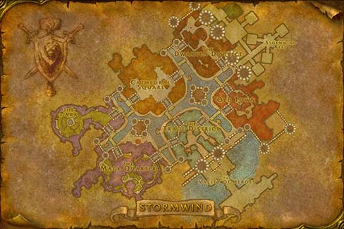 Map of Stormwind City in World of Warcraft Classic