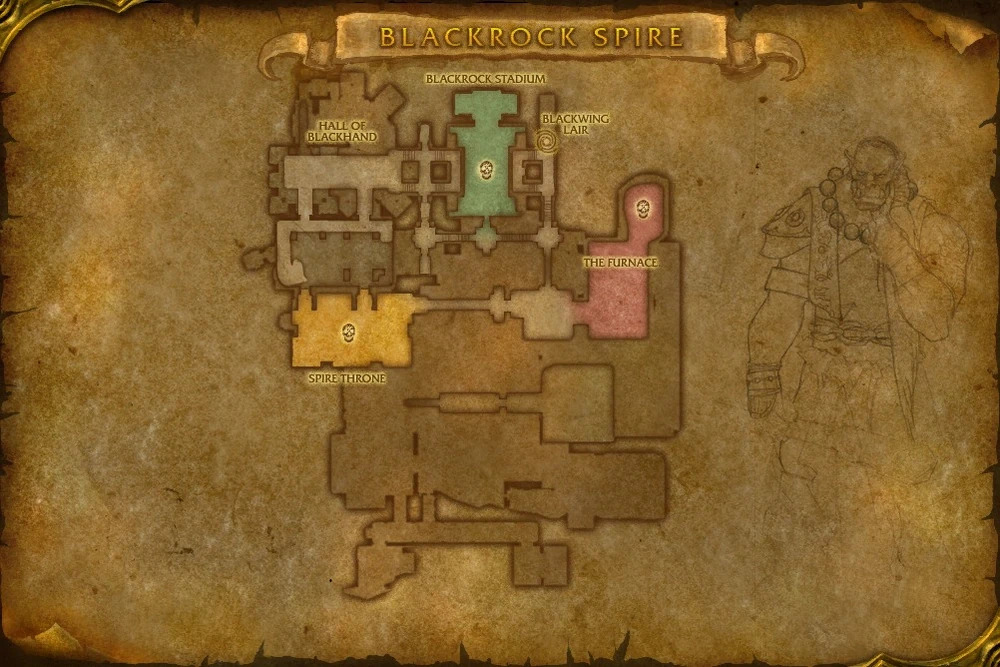 Map of Blackrock Spire in World of Warcraft Classic
