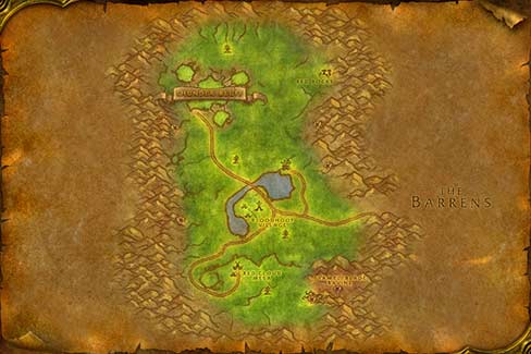 Map of Mulgore in World of Warcraft Classic