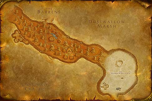 Map of Thousand Needles in World of Warcraft Classic