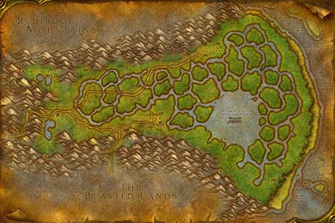Map of Swamp of Sorrows in World of Warcraft Classic