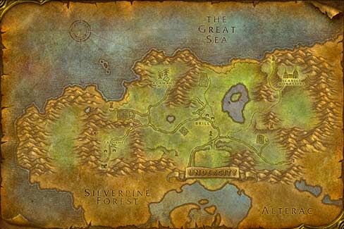 Map of Tirisfal Glades in World of Warcraft Classic
